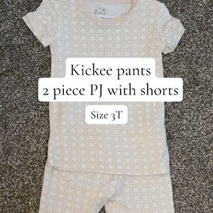 Kickee Pants Cream and Light Pink Short Sleeve Pajama Set
